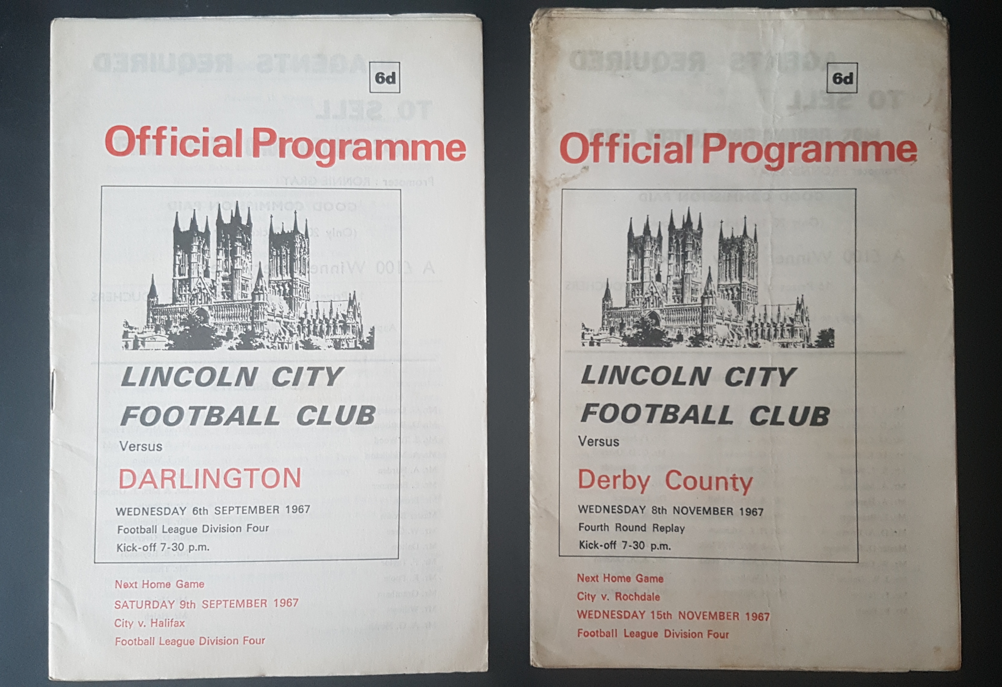 Derby County 1965/66 & 1967/68 HOME programmes choose from list 